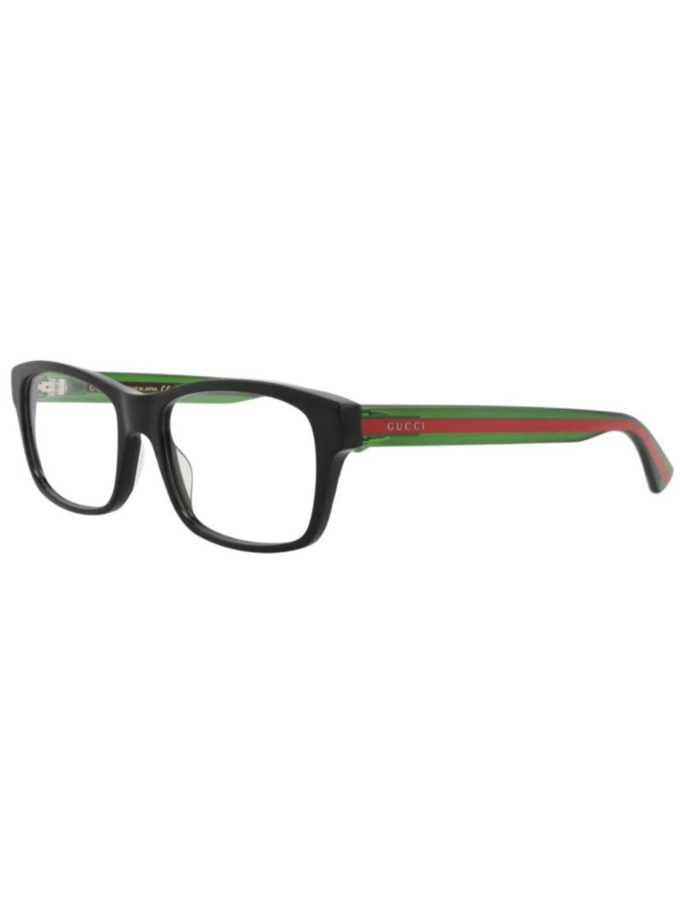 New Gucci Women's Eyeglasses Square Rectangle Acetate Frame Mens Black Green